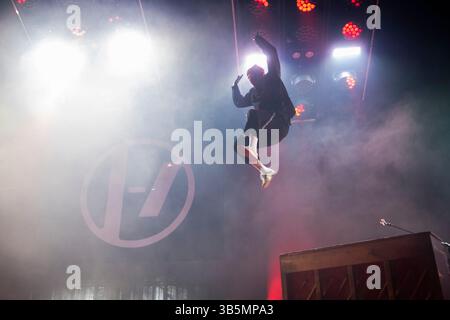 21 Piloten treten im Palau Sant Jordi, Barcelona 22. April 2025 auf. Fotograf: Ale Espaliat Stockfoto