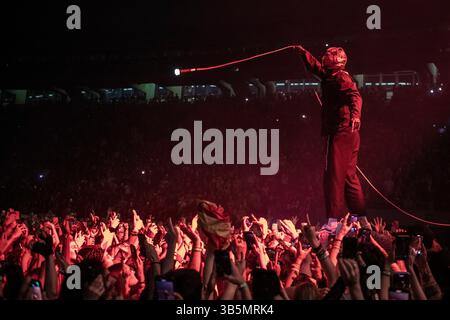 21 Piloten treten im Palau Sant Jordi, Barcelona 22. April 2025 auf. Fotograf: Ale Espaliat Stockfoto