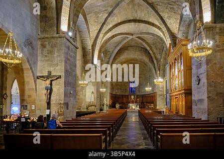 Frankreich, Var (83), Fréjus, Altstadt, Kathedrale Saint-Léonce, Innenraum Stockfoto