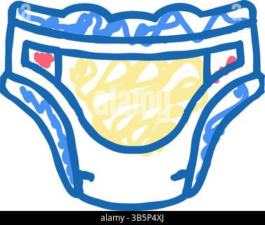 Windel Baby Icon Doodle Illustration Stock Vektor