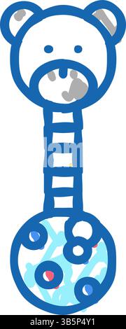 Pädagogisches Spielzeug Baby Icon Kritzelillustration Stock Vektor