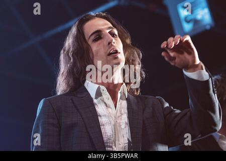 31. März 2019, Rom, Italien: Damiano David tritt auf der Bühne mit der IS-Band Maneskin im Atlantico in Rom auf (Foto: © Valeria Magri/SOPA Images via ZUMA Press Wire) Stockfoto