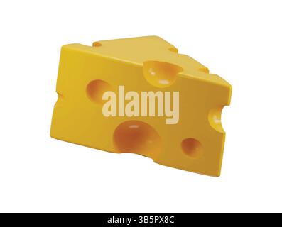 Käsesymbol 3D-Rendering-Konzept der Milchkost-Illustration Stock Vektor