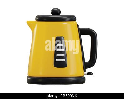 Elektrischer Wasserkocher Symbol 3D Rendern Konzept des Geräts für Heizung Wasser Symbol Vektor Illustration Stock Vektor