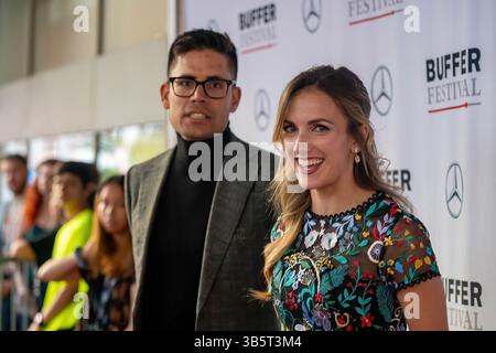 28. August 2022, Toronto, Ontario, Kanada: Julie Nolke beim Buffer Festival 2022 Red Carpet. Das Pufferfestival ist das weltweit größte internationale Filmfestival für digitale Erstlingsfilme. Kuratieren und Feiern von Videopremieren von hochgelobten digitalen Entwicklern von heute. (Credit Image: © Shawn Goldberg/SOPA Images via ZUMA Press Wire) Stockfoto