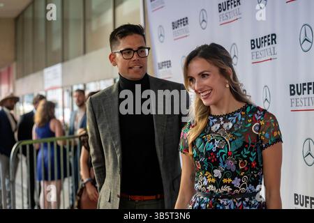 28. August 2022, Toronto, Ontario, Kanada: Julie Nolke beim Buffer Festival 2022 Red Carpet. Das Pufferfestival ist das weltweit größte internationale Filmfestival für digitale Erstlingsfilme. Kuratieren und Feiern von Videopremieren von hochgelobten digitalen Entwicklern von heute. (Credit Image: © Shawn Goldberg/SOPA Images via ZUMA Press Wire) Stockfoto
