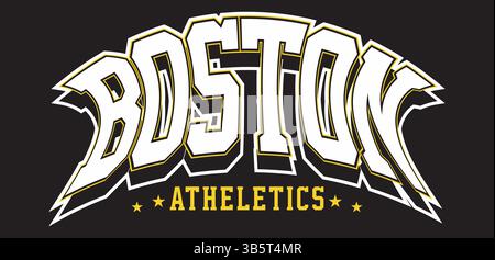 Boston Athletics Typografie Design – auffällige Grafik im Sportstil für T-Shirts, Poster und Team-Merchandise Stock Vektor
