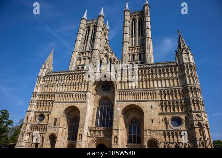 Lincoln Cathedral's West Front, Lincoln, Großbritannien Stockfoto