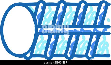 Epoxidbeschichtete Armaturen, Symbol-Doodle-Illustration Stock Vektor