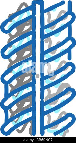 Metallische Bewehrungssymbol-Kritzelillustration Stock Vektor