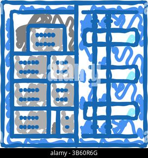 Illustration des Symbols für die Bewehrung des Containertransports Stock Vektor