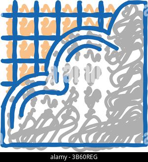 Gießen Betonboden Symbol Kritzelillustration Stock Vektor
