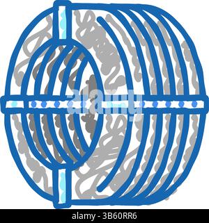 Drahterverstärkung Symbol Kritzeldarstellung Stock Vektor