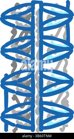 Stahlbewehrungssymbol Kritzelillustration Stock Vektor