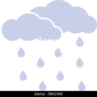 Cloud Sky Silhouette mit Regentropfen Stock Vektor