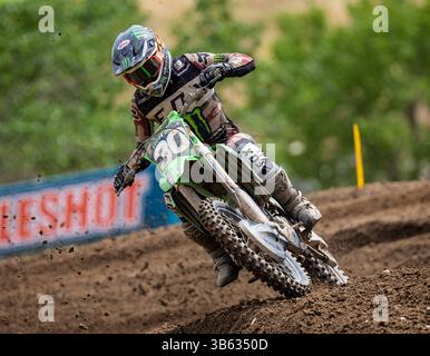 Juni 04 2022 Rancho Cordova, CA USA Jo Shimoda verlässt Kurve 16 während der Lucas Oil Pro Motocross Hangtown Classic 250 Meisterschaft in Hangtown Rancho Cordova, CA Thurman James / CSM (Credit Image: © Thurman James/CSM via ZUMA Press Wire) Stockfoto