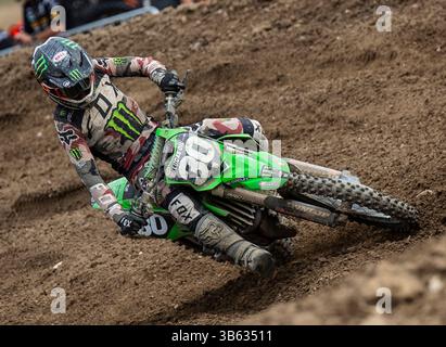 Juni 04 2022 Rancho Cordova, CA USA Jo Shimoda verlässt Kurve 23 während der Lucas Oil Pro Motocross Hangtown Classic 250 Meisterschaft in Hangtown Rancho Cordova, CA Thurman James / CSM (Credit Image: © Thurman James/CSM via ZUMA Press Wire) Stockfoto