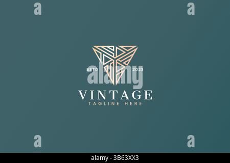Abstraktes geometrisches Luxus-Business-Logo mit Dreieck-Buchstabe V Stock Vektor