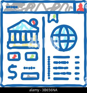 Symbol zum Öffnen von Korrespondenzkonten - Kritzelillustration Stock Vektor