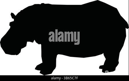 Hippopotamus Silhouette Symbol, Tierform, Vektor-Illustration Stock Vektor