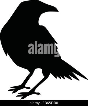 Schwarzes Design Mit „Crow Bird“-Silhouette Stock Vektor