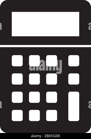 Schwarze und weiße Symbol Rechner Stock Vektor