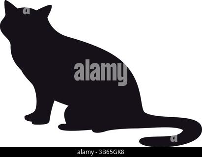 Schwarze Katze Silhouette Vektor Illustration - Haustier-Symbol Stock Vektor