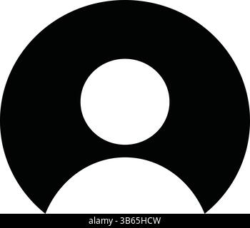 Profil-Avatar-Symbol, Silhouette der Person im Kreis Stock Vektor