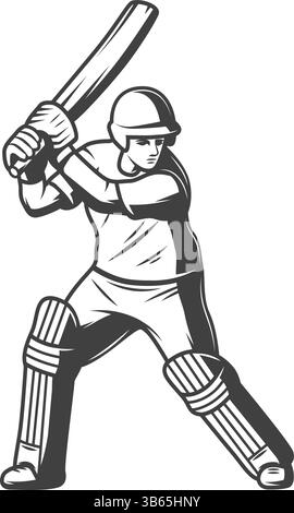Cricket Schlagmann Vektor Illustration Stock Vektor