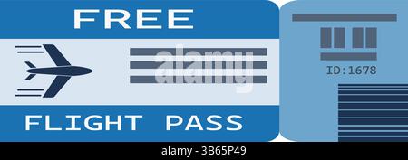 Vektor-Illustration Des Kostenlosen Flugscheins, Symbol Des Flugpasses, Design Der Reiseboardkarte Stock Vektor