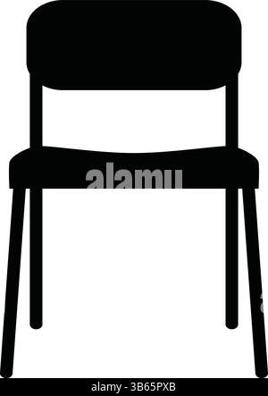 Schwarzer Stuhl Icon Vektor Silhouette isoliert auf weißem Hintergrund Stock Vektor