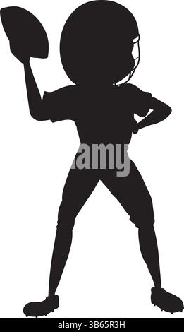 American Football Player icon – Wurfquarterback Silhouette Vektor Fußballspieler, Quarterback, Sportsykone, Athlet Silhouette, American Stock Vektor
