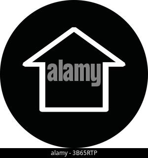 Home-Symbol auf schwarzem Kreis, Vektor-Illustration Stock Vektor