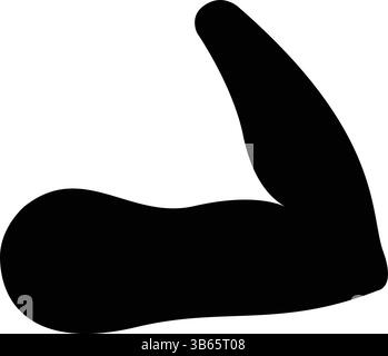 Schwarze Silhouette des Strong Arm Muscle Flex-Symbols Stock Vektor