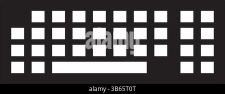 Symbol für Computertastatur, minimalistisches Design, schwarze und weiße Tasten Stock Vektor