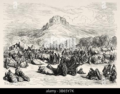 Eremitage von San Juan de Otero, Palencia. Kastilien und Leon, Spanien, Europa. Reise nach Spanien, 1862 von Jean Charles Davillier (1823-1883), Zeichnung von Gustave Dore (1832-1883) Le Tour du Monde 1872 Stockfoto