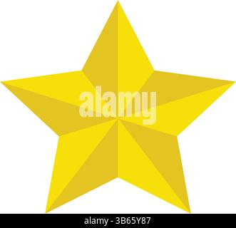 Klassisches Symbol Mit Fünf Gelben Sternen – Symmetrische Sternvektorillustration Stock Vektor