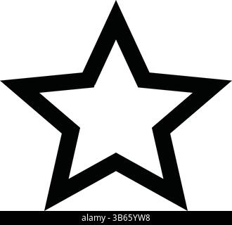 Auffälliges Symbol mit schwarzer Sternumrandung auf weiß Stock Vektor
