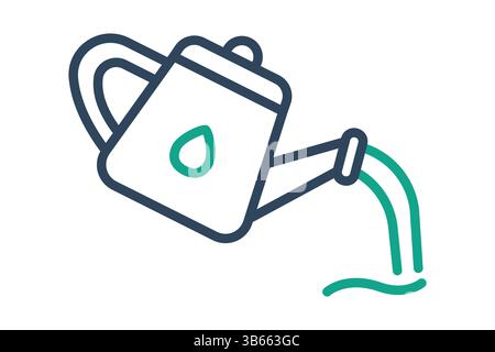 Symbol für Bewässerungskanne. Liniensymbolstil. Bewässerung im Zusammenhang mit Symbol. Illustration des Vektors für Agrarelemente Stock Vektor
