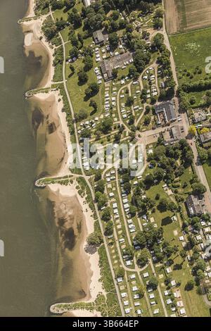 Campingplatz in Rodenkirchen im Süden von Köln am linken Rheinufer Stockfoto