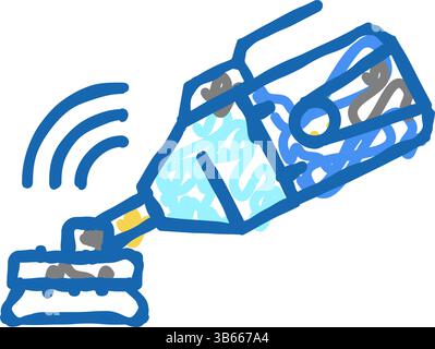 Abbildung: Handsauger-Pool-Symbol mit Kritzelabbildung Stock Vektor