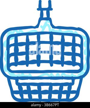 Blattlöffel Pool Icon Kritzelillustration Stock Vektor