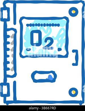 Pool Ozonator Symbol Kritzelillustration Stock Vektor