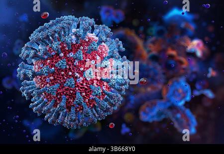 COVID (SARS-CoV-2) Virus Flirt-Variante, Illustration. Stockfoto