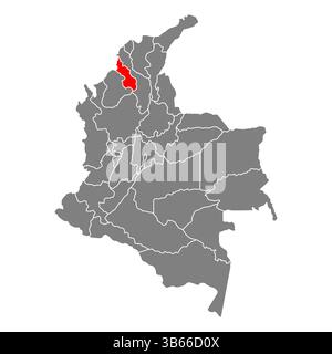 Sucre von Kolumbien Karte Form, Reise Web flach Konzept Symbol Vektor Illustration. Stock Vektor