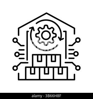 Schwarzes Symbol für Bestandsverwaltung für digitale und gedruckte Projekte. Minimale bereinigte Symbole für Apps und Websites. Moderne, einfache Symbole für UI UX und BH Stock Vektor