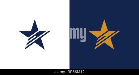 Einzigartiges und modernes Star-Logo-Design Stock Vektor