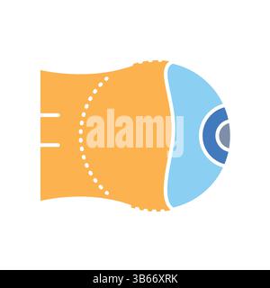 Farb-Flachbild-Symbol für Augenprothesen für Digital- und Druckprojekte. Minimale bereinigte Symbole für Apps und Websites. Moderne, einfache Symbole für UI UX und Branding Stock Vektor