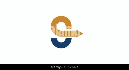 Einzigartiges und modernes Logo mit 9 Pfeilen Stock Vektor