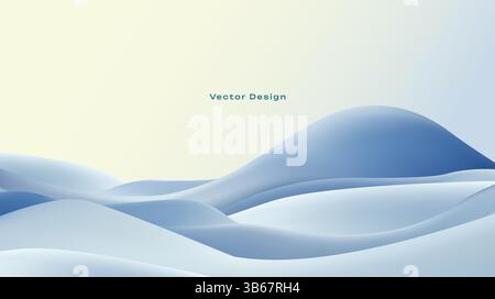 Ein elegantes Vektordesign mit sanften blauen Wellen und wunderschönen Verläufen Stock Vektor